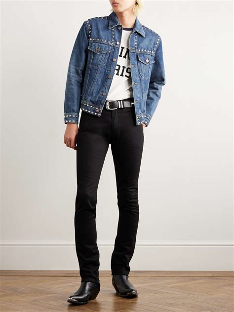 celine studded denim jacket|Celine homme jacket.